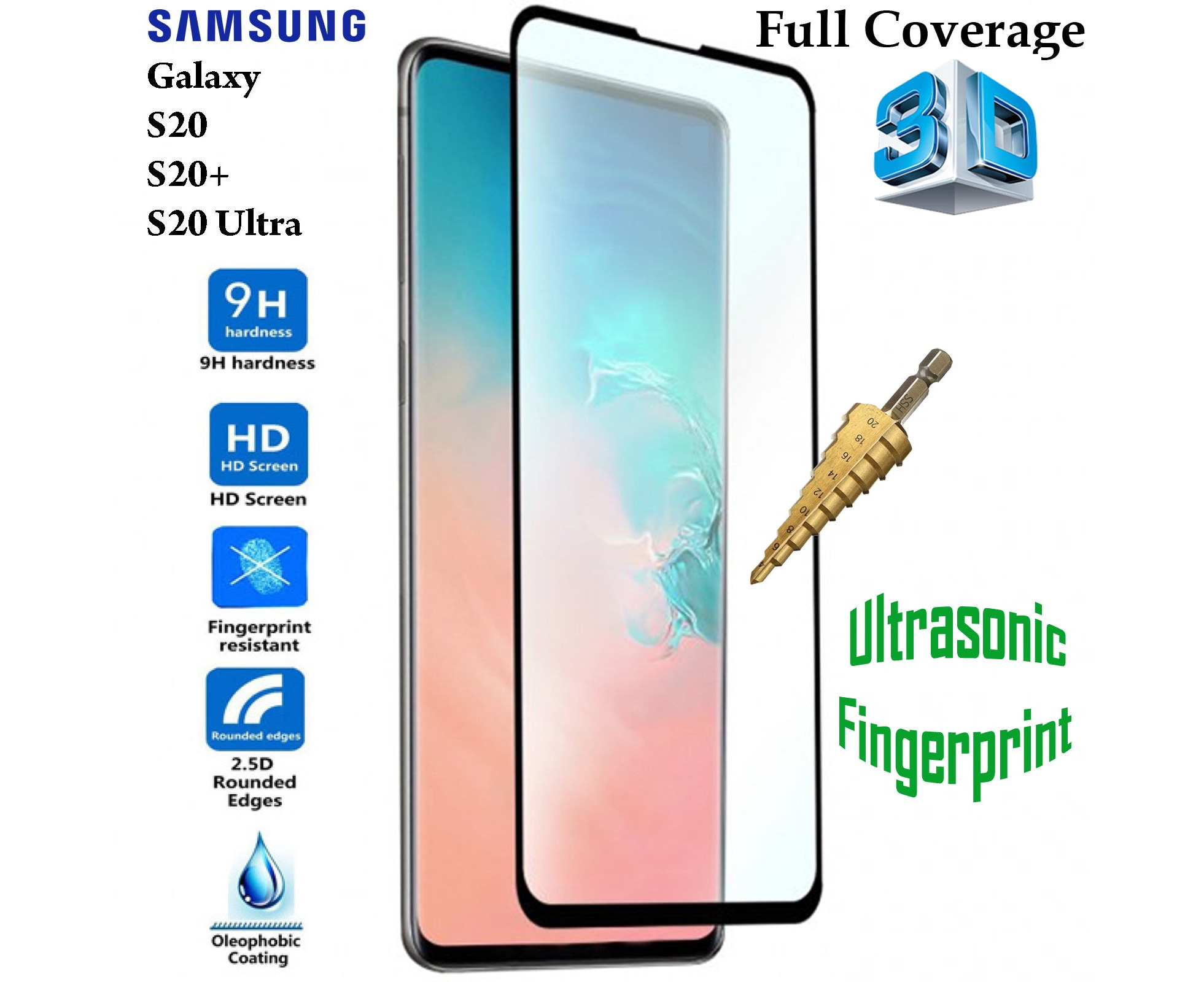 Bubble-Free for Galaxy S20 Plus 5G Glass Screen Protector 3D Curved Galaxy S20 Plus Screen Protector 2+2 Pack HD Clear Tempered Glass Scratch Resistant Ultrasonic Fingerprint Support 