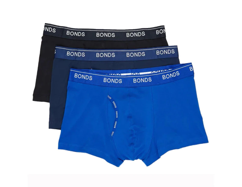 Bonds 3 Pack Mens Guyfront Trunks Briefs Boxer Short Comfy Blue Undies Underwear MY963A 24K