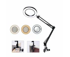 Desk Reading Craft Salon USB LED Clamp 5X Magnifying Magnifier Lamp Ring Light