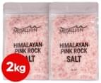 2 x Medallion Himalayan Pink Rock Salt 1kg 1