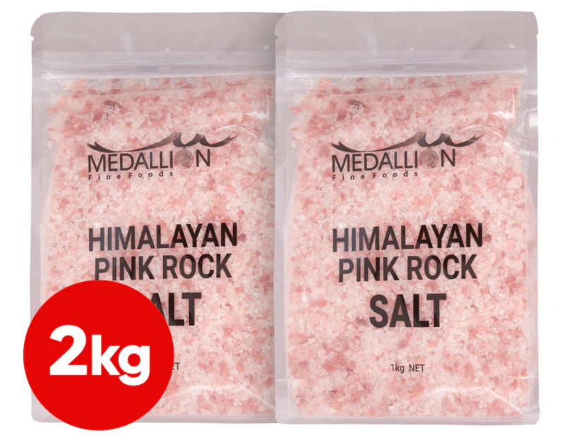 2 x Medallion Himalayan Pink Rock Salt 1kg