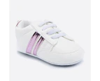 Baby Toddler Sporty Soft Sole Sneakers - Pink Stripe - Pink