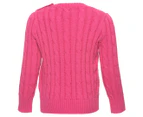 Polo Ralph Lauren Girls' Cable-Knit Cotton Sweater - College Pink