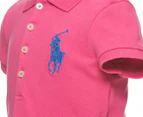 Polo Ralph Lauren Girls' Big Pony Stretch Mesh Polo - College Pink