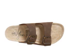 Remy Vybe Sandal Slide Dual Strap Adjustable Buckles Women's - Brown