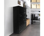 Black Wooden Shoe Cabinet Rack Shelf Organiser w/3 Drawers 45 Pairs Shoes Storage