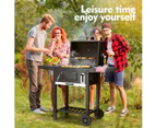 Aluminium Charcoal BBQ Grill Trolley Portable Cooking Grill Outdoor Barbecue Set for Picnic Patio Backyard Cooking