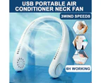 2 In1 Portable USB Rechargeable Neckband Dual Cooling Mini Fan