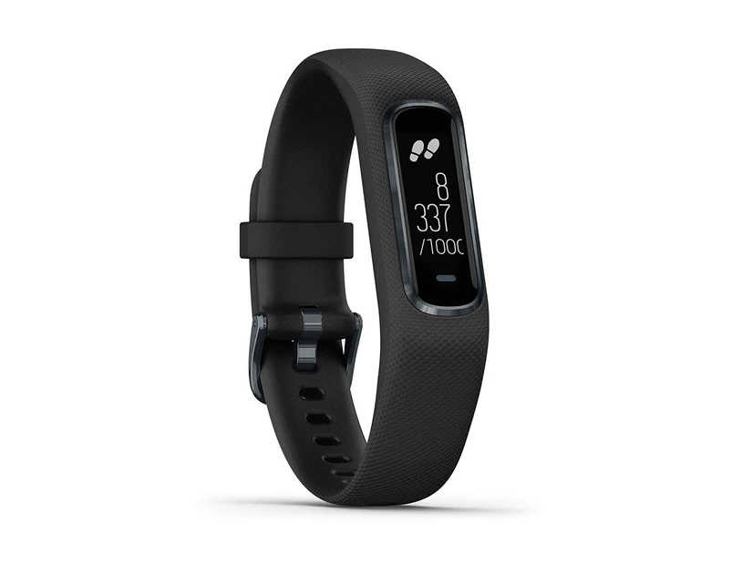 (Black, Large) - Garmin Large vivosmart 4 Smart Activity Tracker with Wrist-Based Heart Rate and Fitness Monitoring Tools - Black