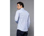 Wessi Mens Floral Patterned Long Sleeve  Shirt - Blue