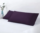 Dreamaker 250TC Plain Dyed King Size Pillowcase Twin Pack - Purple