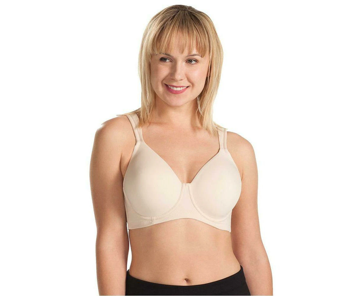 Leading Lady Brigitte Underwired Padded T-Shirt Bra with Wide Straps in  Warm Taupe