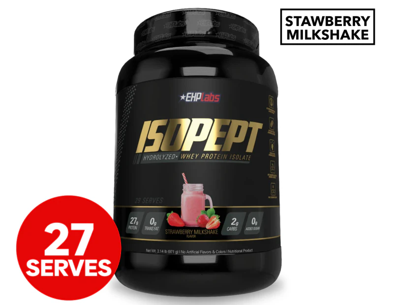 EHP Labs IsoPept Hydrolyzed Whey Protein Strawberry Milkshake 971g / 27 Serves