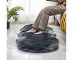 Irregular Artificial Wool Fur Soft Plush Rug Carpet - Grey