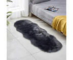 Irregular Artificial Wool Fur Soft Plush Rug Carpet - Grey