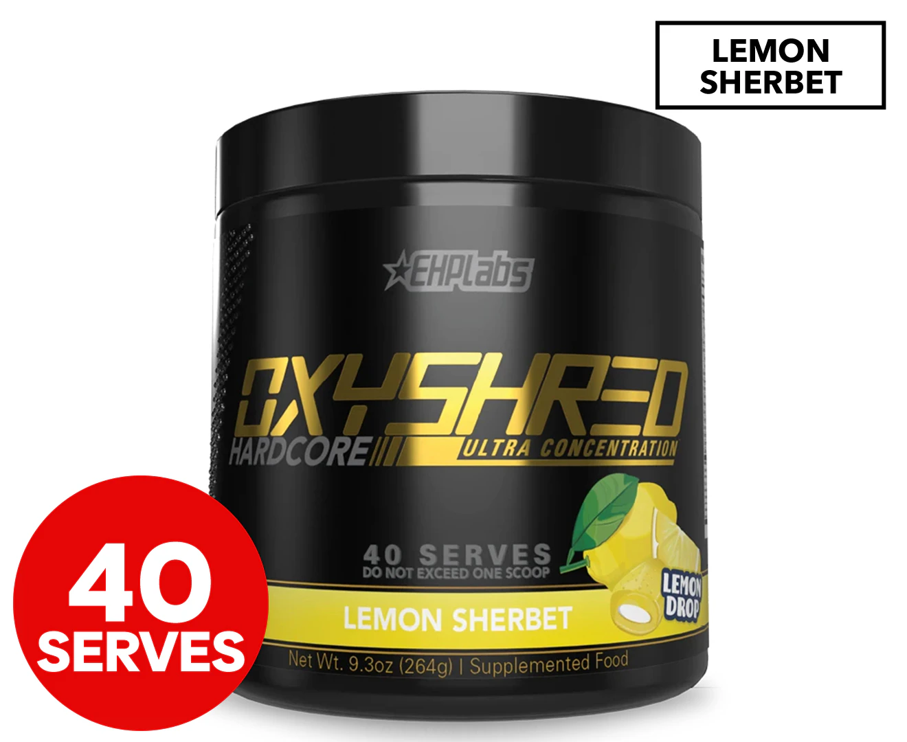 EHP Labs OxyShred Hardcore Lemon Sherbet 264g / 40 Serves