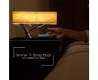 Tree of Light Bedside Table Lamp Shade Bedroom Desk Light Bluetooth Speaker Fast Wireless Charger Touch Control Dimmable Lights Cherry Wood 7