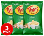 3 x Thins Potato Chips Chicken 175g
