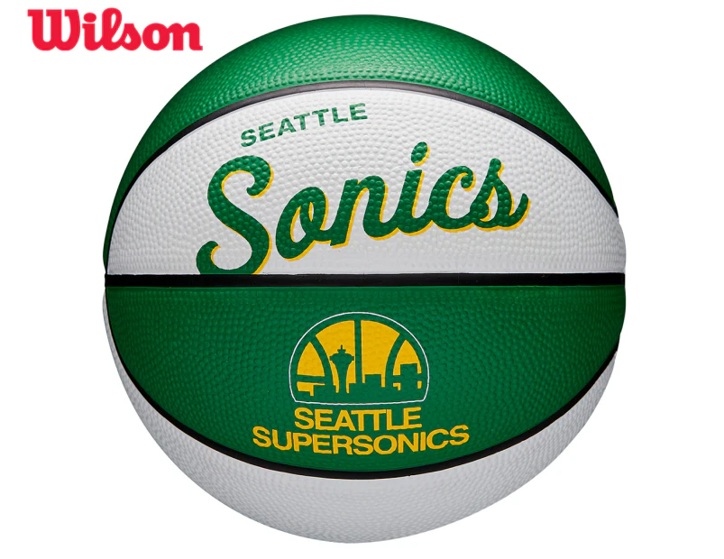 Wilson NBA Team Retro Mini Size 3 Basketball - Seattle Supersonics