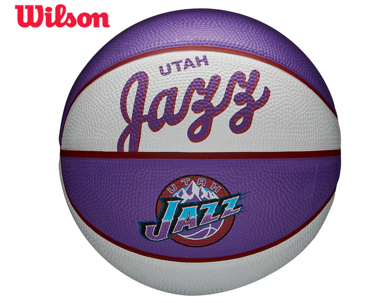 Wilson NBA Team Retro Mini Size 3 Basketball - Utah Jazz