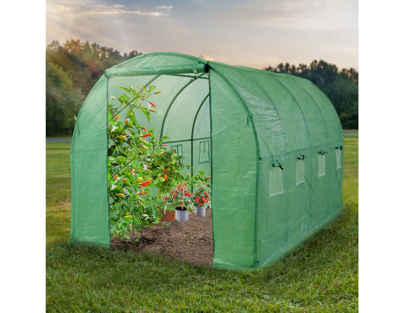Greenhouse Plastic Film Shed Walk in Storage Garden Green House Tunnel Frame
