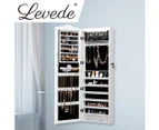 Levede Mirror Jewellery Cabinet Makeup Storage Cosmetic Organiser Box LED Light