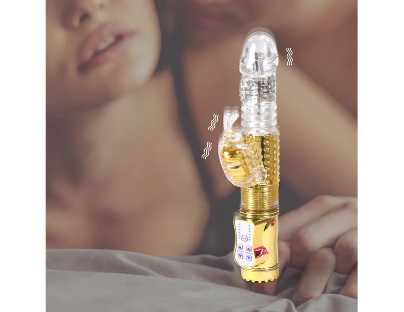 Rabbit Vibrator Dildo G-spot Multispeed Wand Massager Adult Female Sex Toy Gold