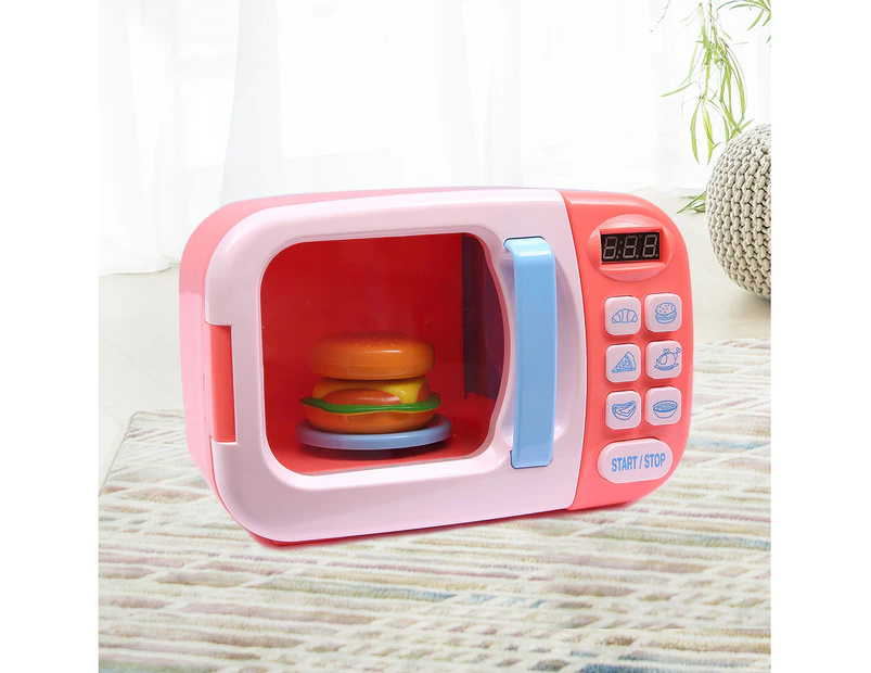 32x Kids Kitchen Play Set Electric Microwave Oven Pretend Play Toys Food Cooking