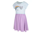 Mountain Warehouse Kids Poppy Girl Dress Lightweight Cotton Short Sleeve Dresses - Lilac