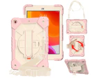 WIWU C2 Robot Case For iPad Air4 10.9/iPad Pro 11 2018/2020/2021 Kids Anti-fall Protective Cover Kickstand+Strap-RoseGold&Beige