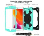 WIWU C2 Robot Tablet Case For Samsung Galaxy Tab A 8.0 T290/T295（2019） Kids Anti-fall Protective Cover-Black&Aqua