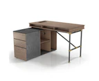 PARKER Executive Office Desk with Left Cabinet 1.4M - Tobacco