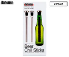 Bartender Beer Chill Sticks 2-Pack - Silver/Black