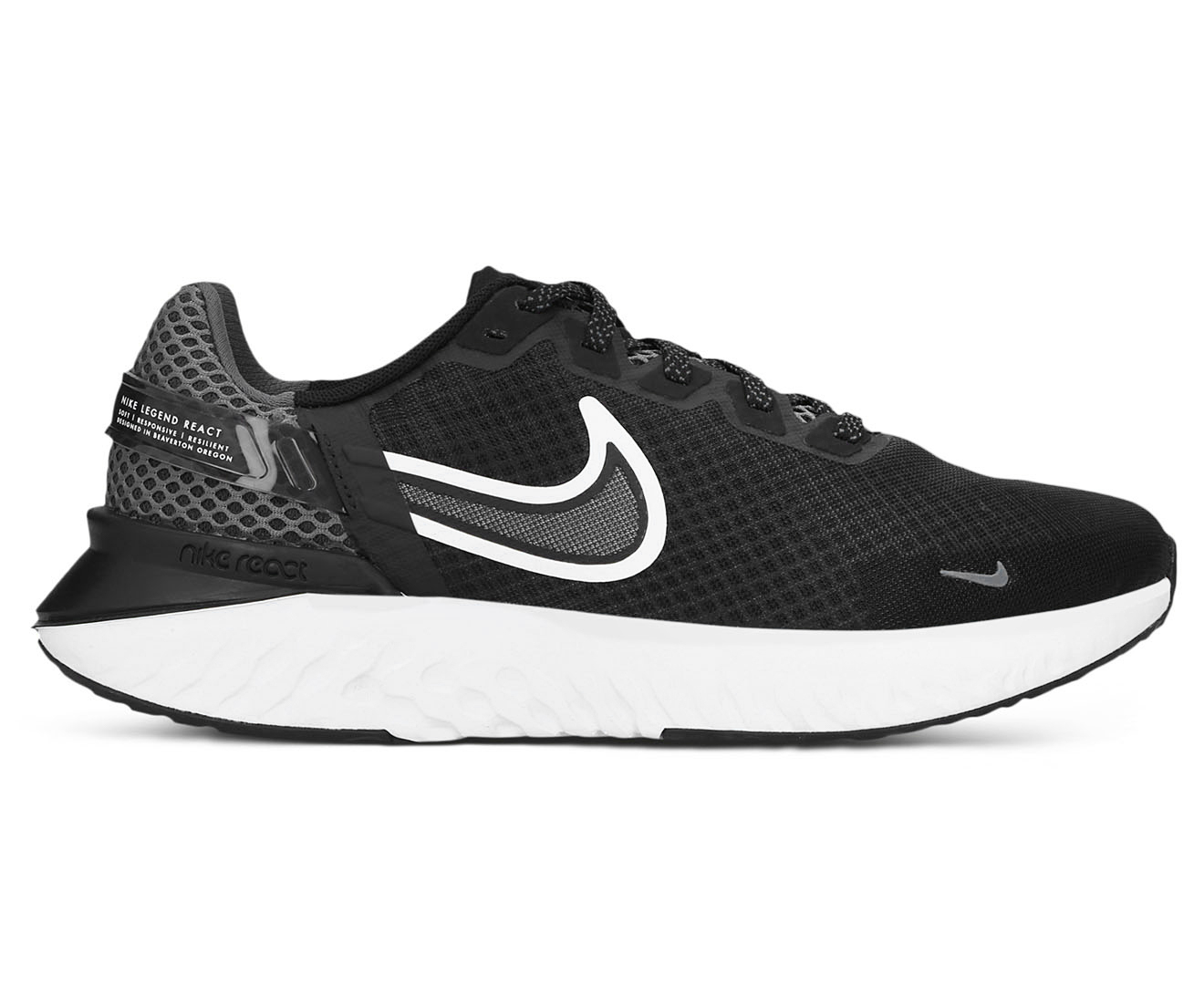 Nike Men's Legend React 3 Running Shoes - Black/White/Iron Grey | Catch ...