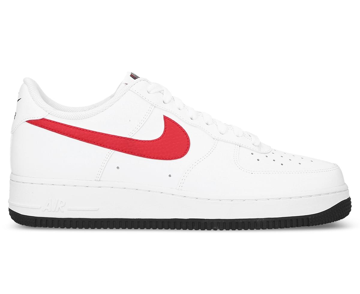 red and white air forces mens