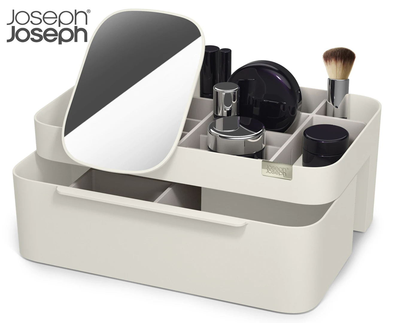 Joseph Joseph Viva Large Cosmetic Organiser w/ Removable Mirror - Shell