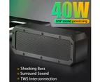 40W 6600mAh Portable Wireless Bluetooth Speaker Deep Bass Stereo Subwoofer IPX7 Waterproof Outdoor Speakers