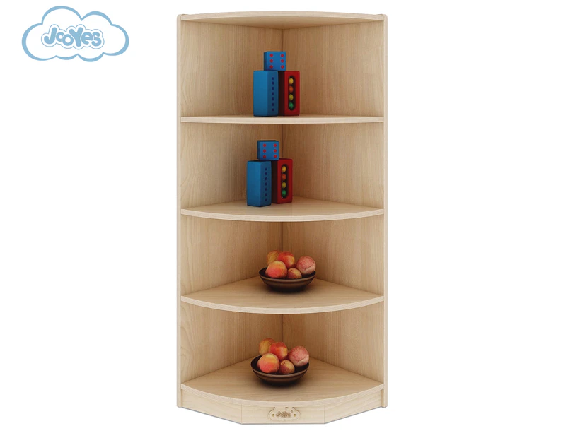 Jooyes Kids' 4-Tier Wooden Corner Bookshelf - Natural