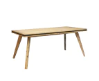 Dining Table 180cm Medium Size Solid Acacia Wooden Frame in Silver Brush Colour
