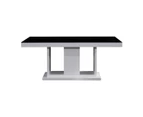 Dining Table in Rectangular Shape High Glossy MDF Wooden Base Combination of Black & White Colour