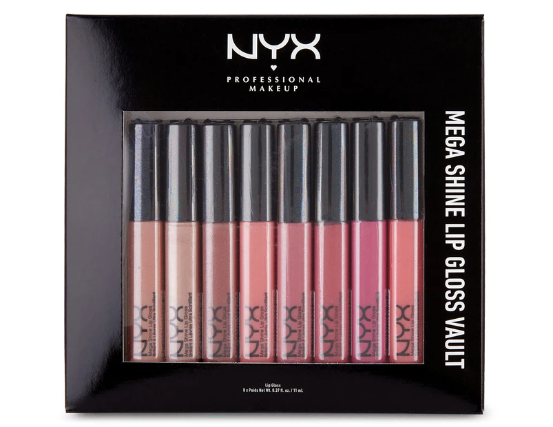 NYX Mega Shine Lip Gloss Vault Set 8pk - Assorted