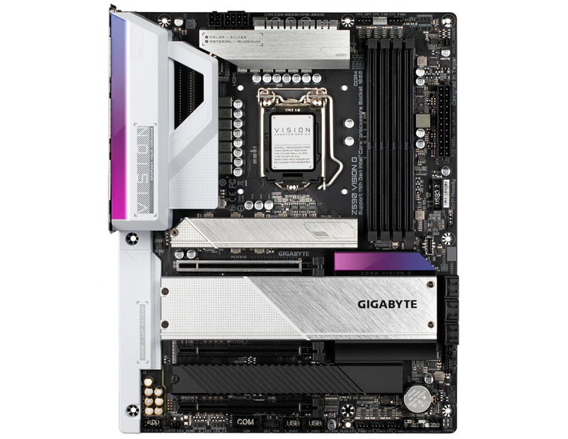 Gigabyte Z590 VISION G ATX Motherboard For Intel 10th  Gen, LGA1200, Z590, 4X M.2, 4X DDR4 Dimm,