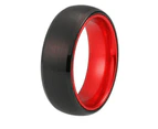 Tungsten  Black Red Wedding Ring
