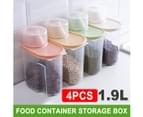 1.9L 4Pcs Airtight Food Container Storage Box Rice Cereal Bean Box 2
