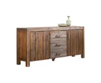 Buffet Sideboard in Chocolate Colour Constructed with Solid Acacia Wooden Frame Storage Cabinet with Drawers