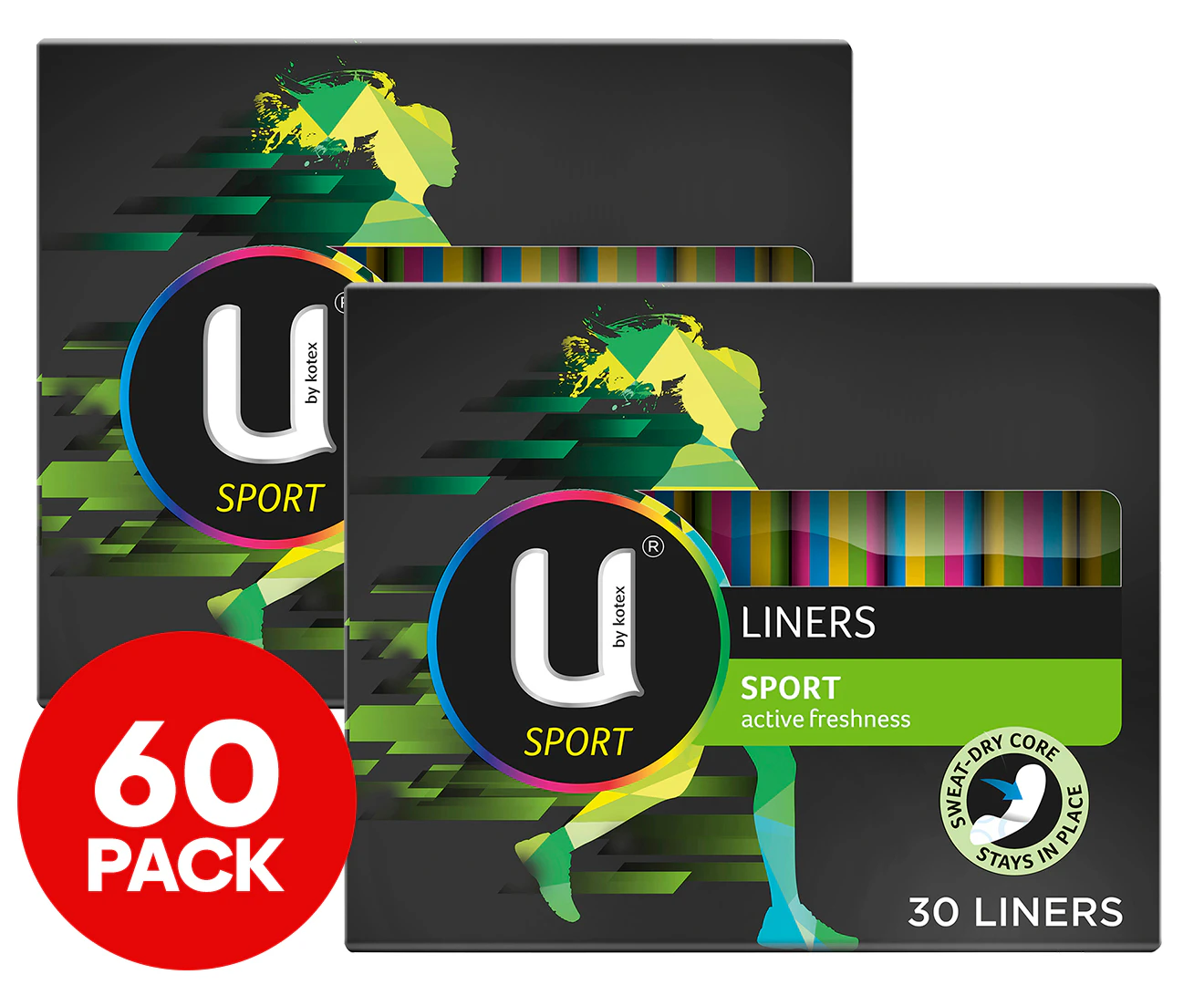 2 x U by Kotex Sport Liners 30pk