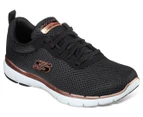 Skechers Women's Flex Appeal 3.0 First Insight Trainers - Black/Rose Gold