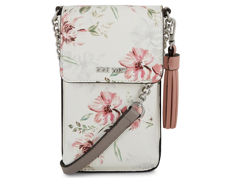 Nine West Springy Mini Phone Crossbody Bag - Terra Pink Floral