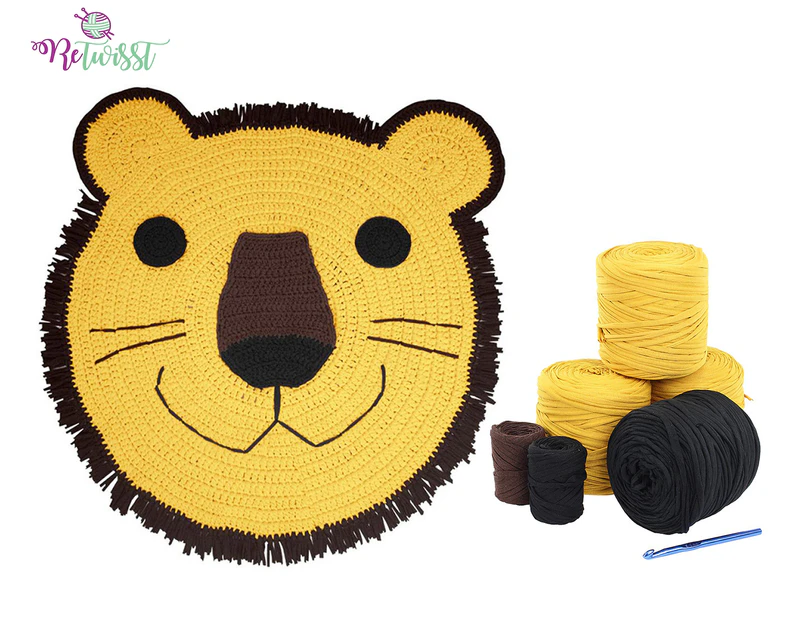 Retwisst 8-Piece Lion Rug Crochet Kit - Yellow/Black