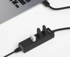 mbeat 20cm 3-Port USB 3.0 Hub & Gigabit Ethernet Adapter - Black